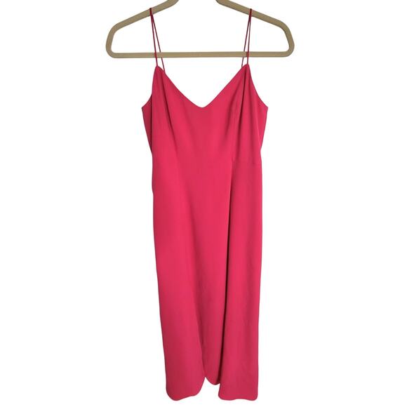 J. Crew Petite Drapey Adjustable Spaghetti Strap Side Slip Maxi Dress Pink 4P - Picture 1 of 9